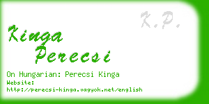 kinga perecsi business card